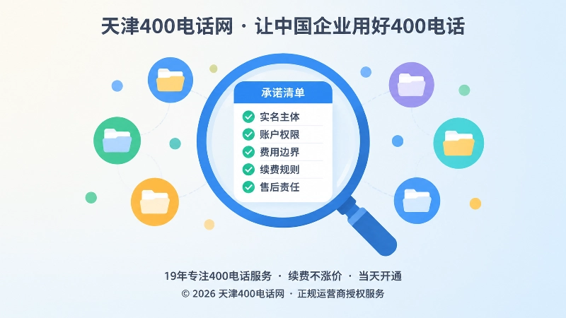 聚焦400电话承诺清单，包括实名、费用、续费等要素