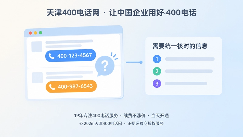不同页面400号码不一致导致搜索身份断层的示意图